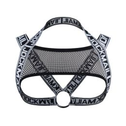 Men's Fashion Letter Fashion Shoulder Strap Mesh Iron Ring