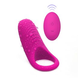 10 Vibration Modes Soft Design Waterproof Silicone Vibrating Lock Tool Ring Tshirt Sunglasses (Color: Pink)